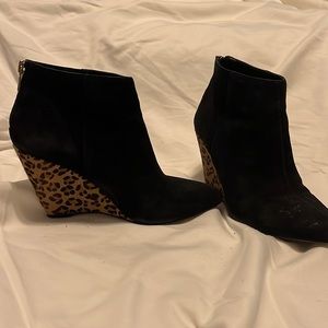Ava and Aiden black suede booties